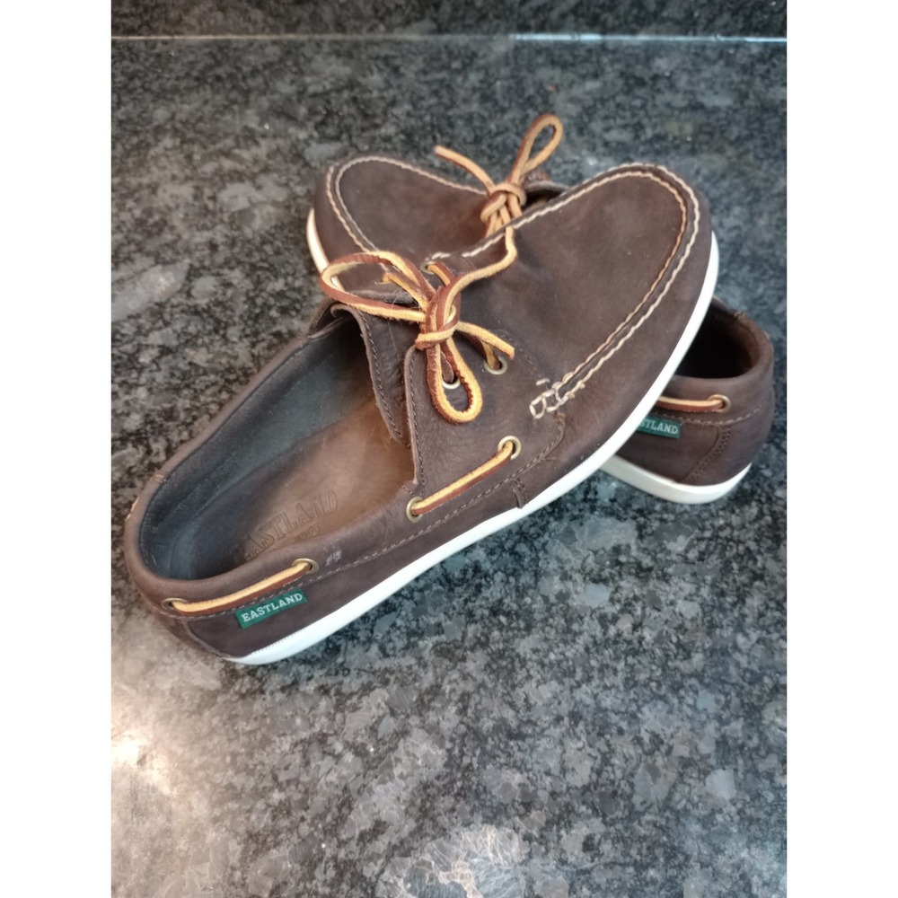 Eastland Men 9D Yarmouth Slip On Deck Boat Moc Shoes Brown Nubuck Memory Foam